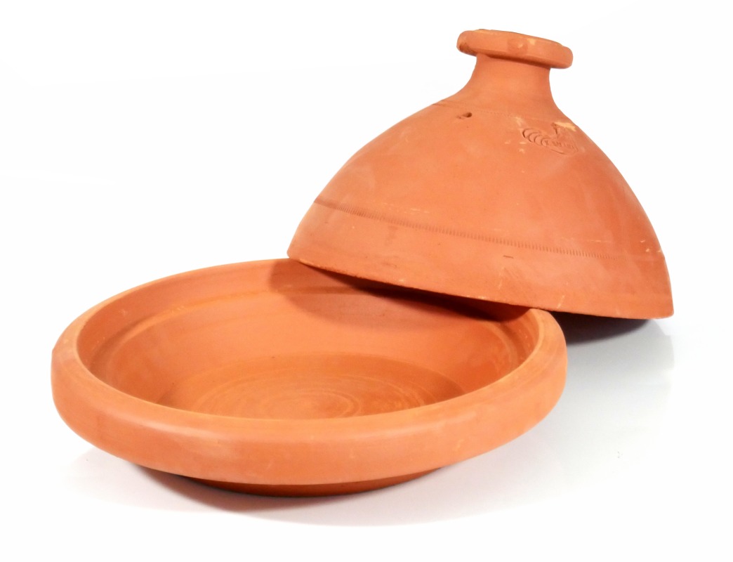 Tajine marocain de cuisson en terre cuite (33 x 23 cm)