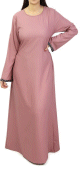 Robe longue avec ceinture strass couleur vieux rose