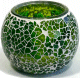 Bougeoir artisanal - Porte bougie sous forme de bol en verre mosaique colore