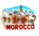 Magnet artisanal de cavaliers fantaisie marocaine (Tbourida) en relief 3D - Souvenirs du Maroc (Morocco)