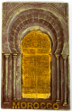 Magnet artisanal sous forme de porte traditionnelle de la Medina en relief 3D (Souvenirs du Maroc)