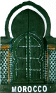 Magnet artisanal sous forme de porte traditionnel de la Medina en relief 3D - Souvenir du Maroc