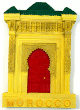Magnet decoratif artisanal : Porte marocaine architecture traditionnelle en relief 3D