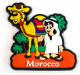 Magnet / Aimant de refrigerateur artisanal avec motif chameau - Souvenir du Maroc