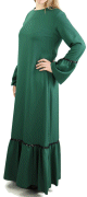 Robe longue avec dentelles et strass - Couleur vert sapin