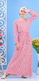 Robe longue (Maxi Dress) a imprimes nenuphar avec fleurs blanches pour femme (Plusieurs couleurs disponibles)