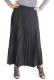 Jupe longue plissee pour femme - Couleur noire