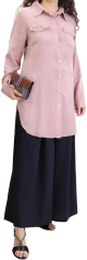 Chemise casual avec poches laterales pour femme (Plusieurs couleurs disponibles)