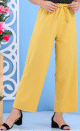 Pantalon ample (grande taille) pour femme - Couleur jaune moutarde