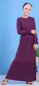 Robe longue decontractee effet strie pour femme - Couleur violette