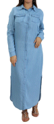 Robe chemise longue pour femme de marque - Couleur bleu jean clair