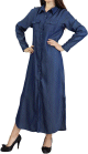 Robe chemise longue pour femme de marque Amelis Paris - Couleur jean brut