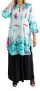 Tunique Chemise large motifs fleurs avec boutons pour femme