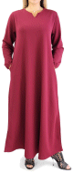 Robe longue basique evasee - Grandes Tailles a petit prix - Couleur Rouge grenat