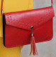 Pochette / portefeuille style oriental a bandouliere amovible - Sac a main pour femme - Couleur Rouge