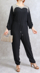Combinaison pantalon femme habillee et decontractee - Couleur Noir