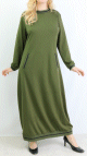Robe style sportswear avec poches de couleur - Vert kaki