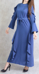 Robe longue a froufrous - Couleur Bleu
