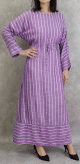 Robe longue en coton a rayures blanches - Couleur violet