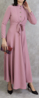 Robe longue style bolero pour femme - Couleur vieux rose