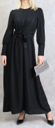 Robe elegante longue et fluide pour femme - Couleur noire