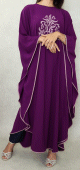 Robe de soiree effet papillon brodee pour femme - Couleur Violet