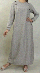 Robe longue chinee pour femme (Saison Automne-Hiver) - Couleur Beige chine
