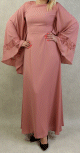 Robe de soiree maxi-longue elegante et raffinee manches kimono pour femme - Couleur Rose