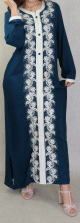 Robe orientale brodee manches longues pour femme - Plusieurs couleurs disponibles