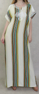 Robe Gandoura longue a rayures multicolore de style Orientale (Plusieurs couleurs disponibles)