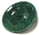 Grande assiette marocaine decorative en poterie peinte et decoree (verte)