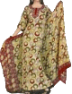 Robe indienne ample avec motifs anneaux et chale assorti