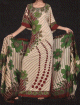 Robe indienne Rania ample avec motifs et chale assorti