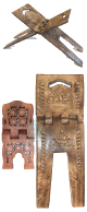 Tres grand porte Livre en bois sculpte (21 x 60 cm)